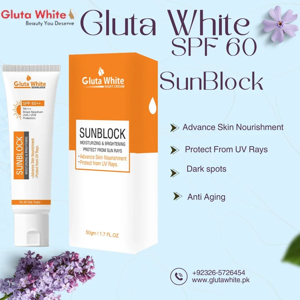 Gluta White Sunblock - SPF 60++