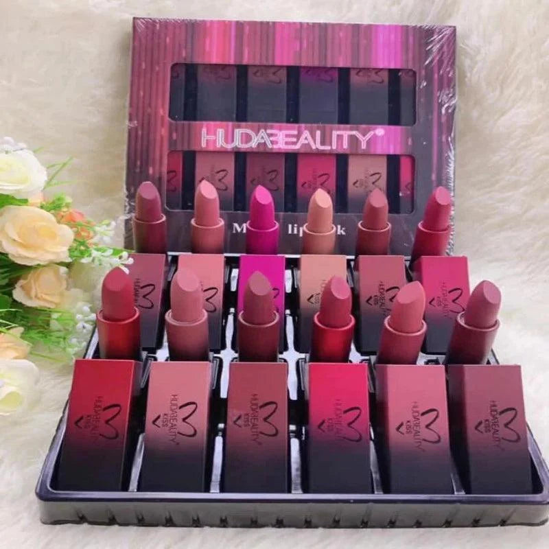 Huda Beauty Bullet Lipstick - 12 Pcs Box